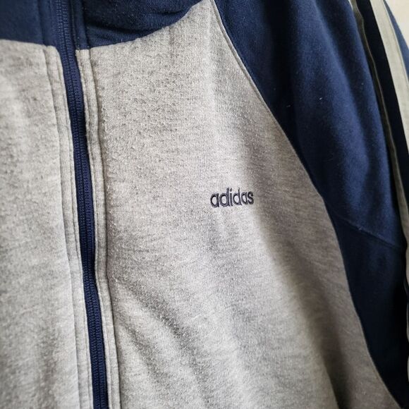 Vintage Adidas Padded Reversible Hood Jacket Size XL Blue Gray - Picture 10 of 14